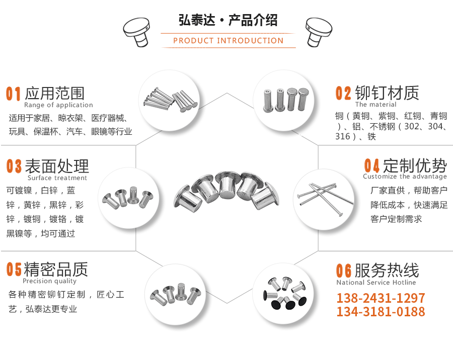 圆头实心铝铆钉