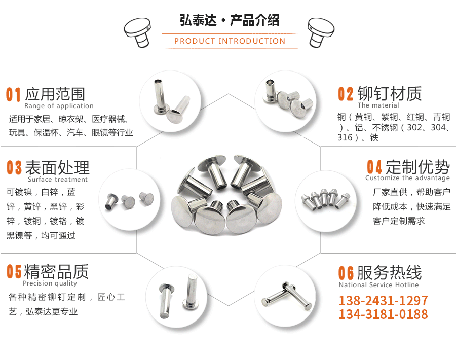 高质量半空心铆钉