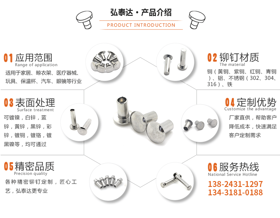 不锈钢半空心铆钉